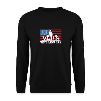 Journée des anciens combattants Vintage Memorial Day Freedom - Sweat-shirt Unisexe - noir - Devant - Alina (178cm) & Michal (187cm)