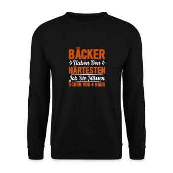 Bäcker haben den härtesten Job Bäcker - Unisex Pullover - Schwarz - Vorne - Alina (178cm) & Michal (187cm)