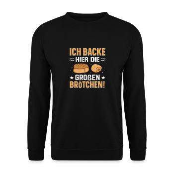 Bäcker Hobbybäcker Geschen - Unisex Pullover - Schwarz - Vorne - Alina (178cm) & Michal (187cm)