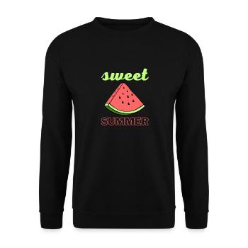 pastèque sweet summer été vacances - Sweat-shirt Unisexe - noir - Devant - Alina (178cm) & Michal (187cm)