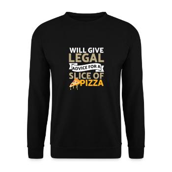 Conseils juridiques pour Pizza Lawyer Jura - Sweat-shirt Unisexe - noir - Devant - Alina (178cm) & Michal (187cm)