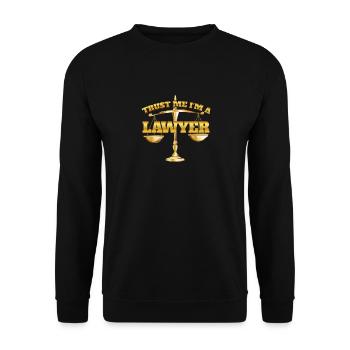 Anwalt Spruch Jurist Lawyer Jura - Unisex Pullover - Schwarz - Vorne - Alina (178cm) & Michal (187cm)