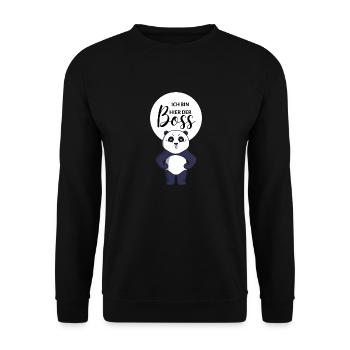 I'm the boss here bear business panda laugh - Unisex Sweatshirt - black - Front - Alina (178cm) & Michal (187cm)