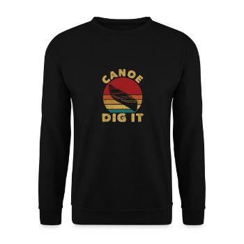 Canoe Dig It Funny Canoeing Vintage Kayak - Unisex Sweatshirt - black - Front - Alina (178cm) & Michal (187cm)