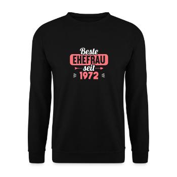 Beste Ehefrau Bester Ehemann seit 1972 - Unisex Pullover - Schwarz - Vorne - Alina (178cm) & Michal (187cm)