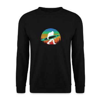 Bigfoot Kajak Paddeln See Wildwasser Kanu - Unisex Pullover - Schwarz - Vorne - Alina (178cm) & Michal (187cm)