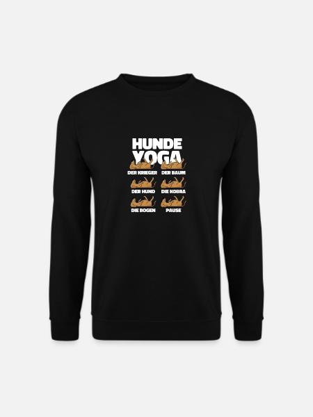 Dog Yoga Hund Katzenliebhaber Meditation Spaß Fun - Unisex Pullover - Schwarz
