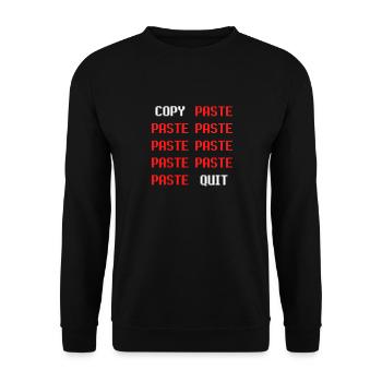 COPY PASTE QUIT THE JOB informatique informaticien - Sweat-shirt Unisexe - noir - Devant - Alina (178cm) & Michal (187cm)