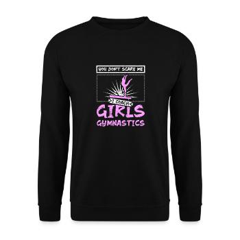 Tu ne me fais pas peur J’entraîne des filles en gymnastique - Sweat-shirt Unisexe - noir - Devant - Alina (178cm) & Michal (187cm)