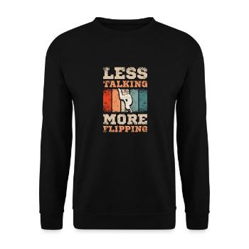 Moins parler plus flipper gymnastique - Sweat-shirt Unisexe - noir - Devant - Alina (178cm) & Michal (187cm)