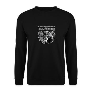 Der Nordische Gott Der Ungeduld Hammersbald - Unisex Pullover - Schwarz - Vorne - Alina (178cm) & Michal (187cm)