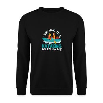 Drôles de chiens de kayak Je veux juste faire du kayak - Sweat-shirt Unisexe - noir - Devant - Alina (178cm) & Michal (187cm)