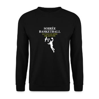 Basketball tee -cadeau fan de basketball - Sweat-shirt Unisexe - noir - Devant - Alina (178cm) & Michal (187cm)