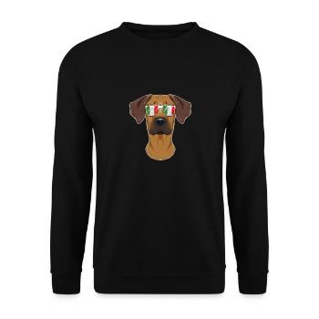 Rhodesian Ridgeback Italy Sunglasses I Italian - Unisex Sweatshirt - black - Front - Alina (178cm) & Michal (187cm)
