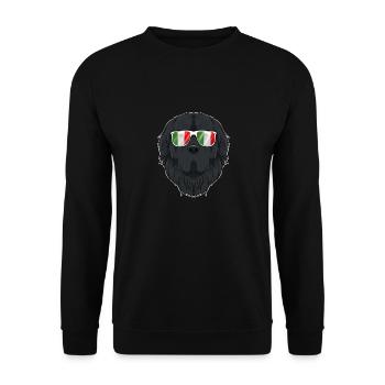 Newfoundland Italy Sunglasses I Italian Flag - Unisex Pullover - Schwarz - Vorne - Alina (178cm) & Michal (187cm)