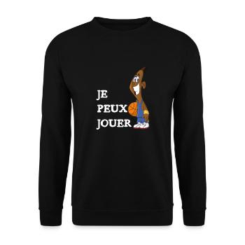 je peux jouer - cadeau fan de basketball - Sweat-shirt Unisexe - noir - Devant - Alina (178cm) & Michal (187cm)