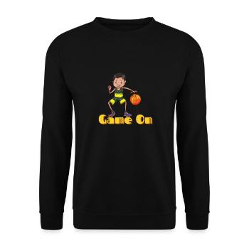 Game on -basketball fan gift - Unisex Sweatshirt - black - Front - Alina (178cm) & Michal (187cm)