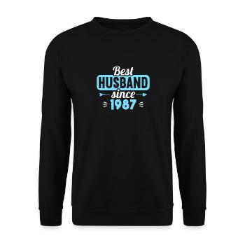 Beste Ehefrau Bester Ehemann seit 1987 - Unisex Pullover - Schwarz - Vorne - Alina (178cm) & Michal (187cm)