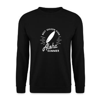 Meilleure saison jamais Aloha Summer Surfing T-Shirt - Sweat-shirt Unisexe - noir - Devant - Alina (178cm) & Michal (187cm)