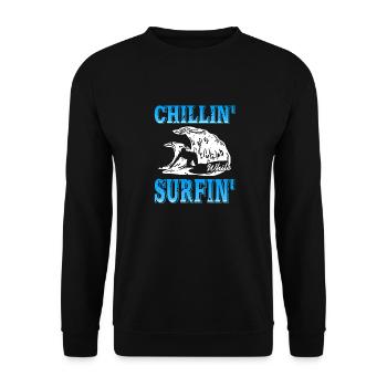 Chillin' While Surfin' Vintage Surfing T-Shirt - Unisex Sweatshirt - black - Front - Alina (178cm) & Michal (187cm)