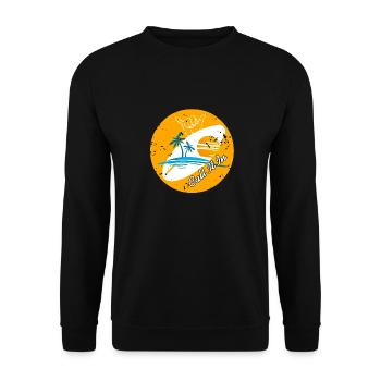 Call It In Vintage Surfing Vacation Designs - Unisex Pullover - Schwarz - Vorne - Alina (178cm) & Michal (187cm)
