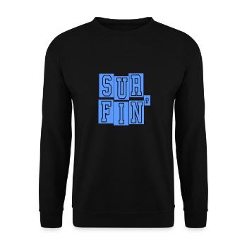 SURFIN' Classic Surfing Designs T-Shirt Present - Unisex Pullover - Schwarz - Vorne - Alina (178cm) & Michal (187cm)