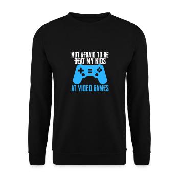 Je n’ai pas peur d’être battu mes enfants aux jeux vidéo - Sweat-shirt Unisexe - noir - Devant - Alina (178cm) & Michal (187cm)