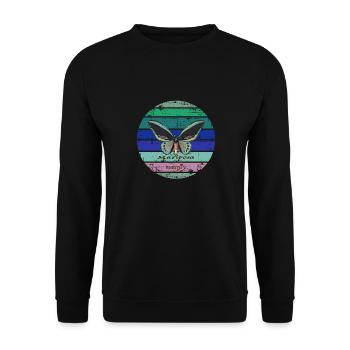 Papillon coloré - Sweat-shirt Unisexe - noir - Devant - Alina (178cm) & Michal (187cm)