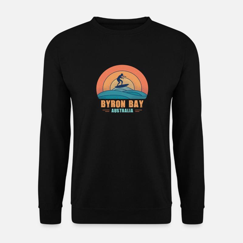 Byron Bay Australia Vintage Surfer - Unisex Pullover - Schwarz