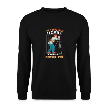 Citation de dessin animé Surveyor - Sweat-shirt Unisexe - noir - Devant - Alina (178cm) & Michal (187cm)