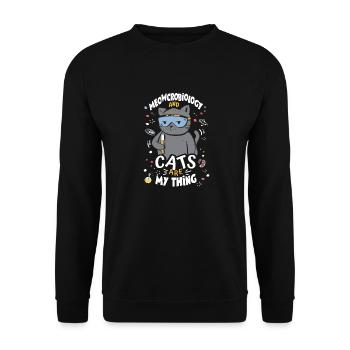 Microbiologiste Cat Lab Cartoon - Sweat-shirt Unisexe - noir - Devant - Alina (178cm) & Michal (187cm)