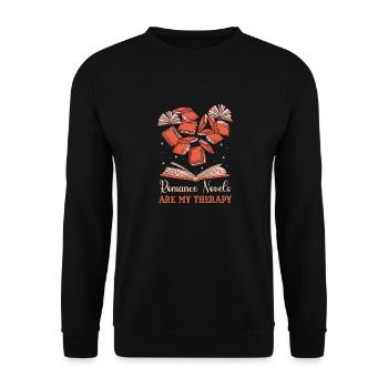 Romans d’amour Livres en forme de cœur Art - Sweat-shirt Unisexe - noir - Devant - Alina (178cm) & Michal (187cm)