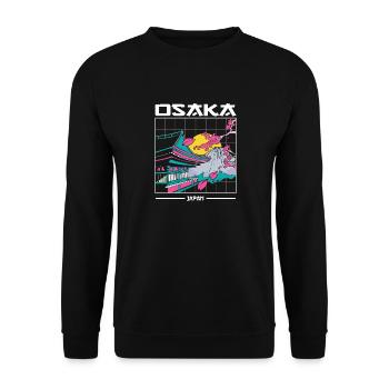 Osaka Japon Art esthétique des années 80 - Sweat-shirt Unisexe - noir - Devant - Alina (178cm) & Michal (187cm)
