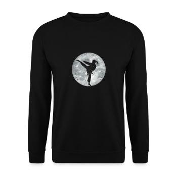 Taekwondo Moon Kick Planet Martial Arts Fan Karate - Unisex Sweatshirt - black - Front - Alina (178cm) & Michal (187cm)