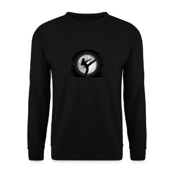 Taekwondo Moon Kick Planet Martial Arts Fan Karate - Unisex Pullover - Schwarz - Vorne - Alina (178cm) & Michal (187cm)