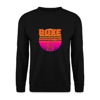 Vintage Boxing - Boxer Geschenkidee - Unisex Pullover - Schwarz - Vorne - Alina (178cm) & Michal (187cm)