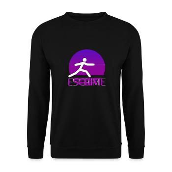 fencing pixel art - Unisex Sweatshirt - black - Front - Alina (178cm) & Michal (187cm)