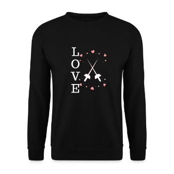 Love fencing - Unisex Sweatshirt - black - Front - Alina (178cm) & Michal (187cm)