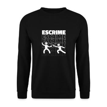 Fechtspiel - Ideal für einen Fechtfan - Unisex Pullover - Schwarz - Vorne - Alina (178cm) & Michal (187cm)