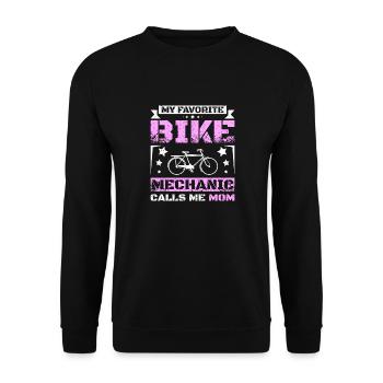 My favorite bike mechanic calls me mom - Unisex Sweatshirt - black - Front - Alina (178cm) & Michal (187cm)