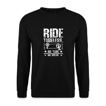 Ride tubeless no tune no break - Unisex Sweatshirt - black - Front - Alina (178cm) & Michal (187cm)