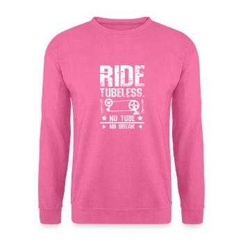 Ride tubeless no tune pas de pause - Sweat-shirt Unisexe - rose - Devant