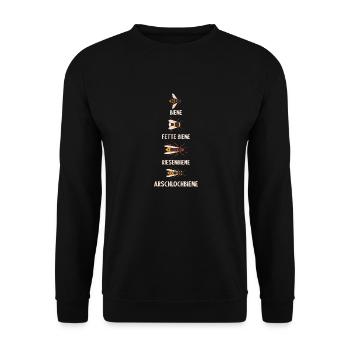 Bee Biene Honig Imker Imkerin Insekten Bienen - Unisex Pullover - Schwarz - Vorne - Alina (178cm) & Michal (187cm)