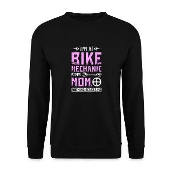 I'm a bike mechanic and a mom nothing scares me - Unisex Sweatshirt - black - Front - Alina (178cm) & Michal (187cm)