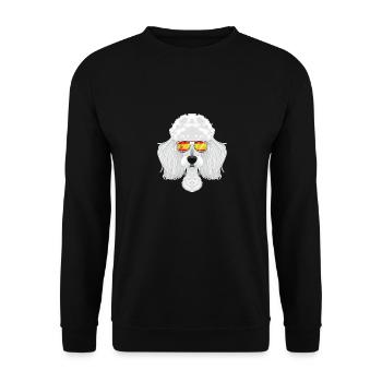 Poodle I Spain Sunglasses I Spanish Flag - Unisex Pullover - Schwarz - Vorne - Alina (178cm) & Michal (187cm)