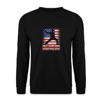 Cool drapeau américain USA Taekwondo - Sweat-shirt Unisexe - noir - Devant - Alina (178cm) & Michal (187cm)