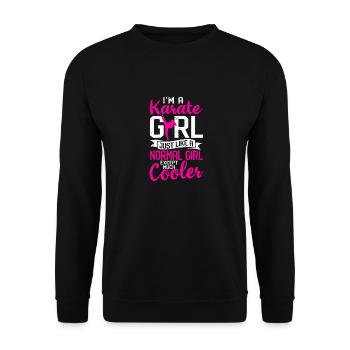 Je suis une fille de karaté, tout comme une normale - Sweat-shirt Unisexe - noir - Devant - Alina (178cm) & Michal (187cm)