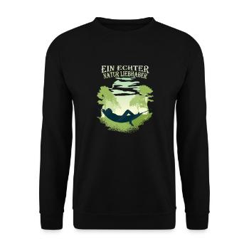 Natur Hängematte entspannen Rentner - Unisex Pullover - Schwarz - Vorne - Alina (178cm) & Michal (187cm)
