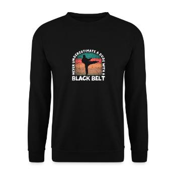 Never underestimate a guy with a black one - Unisex Sweatshirt - black - Front - Alina (178cm) & Michal (187cm)