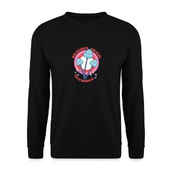 Mir reichts Champignons Ranger Pilzsucher - Unisex Pullover - Schwarz - Vorne - Alina (178cm) & Michal (187cm)